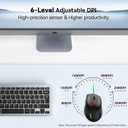 TECKNET Wireless Mouse, 2.4G Computer Mouse with 6-Level Adjustable 4800 DPI, 30 Months Battery, Ergonomic Grips, 6 Buttons Portable for PC, Chromebook, Mac - Carbon Black
