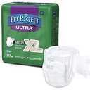 FitRight Ultra Adult Diapers, Disposable Incontinence Briefs with Tabs, Heavy Absorbency, X-Large, 57"-66", 4 packs of 20 (80 total)