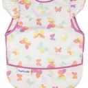 Tiny Twinkle Mess Proof Baby Bib - Waterproof & Lightweight Baby-Led Weaning Apron | 100% Recycled Polyester, Easy Clean & Machine Washable (Butterflies, Small 6-24 Months)