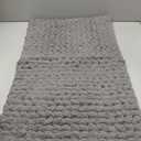 LUMI Luxury Bathroom Rug, Ultra Soft Quick Dry Bath Mat, Non-Slip Absorbent Thick Chenille Bath Rug, Cozy Braid Design Floor Mat for Bathtub, Sink, Laundry, Bedroom, Grey, 17"x30"