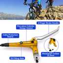 TOBWOLF Premium Gold MTB Hydraulic Disc Brake Set, Pre-Bled Dual Piston Aluminum Calipers & Levers with 160mm Rotors, Left Front 810MM & Right Rear 1470MM for Mountain Bike, E-Bike, Fat Bike
