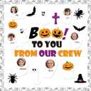 110Pcs Halloween Bulletin Board Classroom Decorations with Bulletin Board Borders, Boo Ghost Paper Cutouts DIY Photo Bulletin Board for Halloween Party School Nursery Classroom Wall Decor