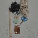 ORIGACH DIY Macrame Feather Wall Hanging Kit Boho White and Dark Gray Feather Tapestry Macrame Kit for Adults Beginner Handmade Rustic Macrame Feathers Leaf Wall Hanger Decor for Living Room Bedroom