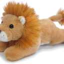Lion Stuffed Animal for Kids,8 inch Realistic Animal Plush Toy Lying Down Posture Animals,Plush Lion for Boys Girls Adult Birthday Hug Teaching(S-Lion)