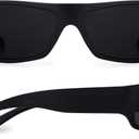 grinderPUNCH Mens Black Super Dark Sunglasses - Slim Wrap Around Gangster Style