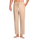 ISEEGZ 30" Men's Linen Pants Casual Dress Pants Drawstring Lightweight Business Trousers with 4 Pockets Beach Summer Khaki, XL