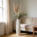 Large Floor Ceramic Vase 24 Inches Tall,White Modern Flower Tall Vases for Office, Home,Farmhouse,Living Room Dcor,Simple Origami Design Fall Decorative Porcelain Flower Arrangement Vase Ideal Gift