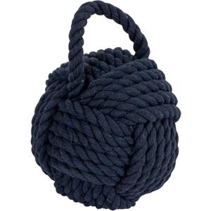 Blue Rope Knot Cotton Door Stop (6.25" Round)
