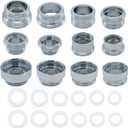 12 Pieces Faucet Adapter Kit Kitchen Aerator Male To Female Male Faucet Water Hose Adapter(Faucet Adapter Various Sizes)