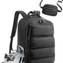 BAGSMART 35L Travel Backpack Women, 17.3 Inch Carry On Backpack Flight Approved, Personal Item Backpack Travel Bag, Water Resistant Casual Daypack, Black