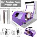 BetterSub 3in1 Tumbler Mug Heat Press Machine 30 OZ 20 OZ 16 OZ Sublimation Straight Skinny Tumbler Mug 3 OZ 1.5 OZ Shot Glass,11 OZ 15 OZ 16 OZ Sublimation Mug Heat Transfer (3in1 Purple)