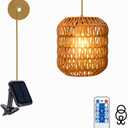 Outdoor Chandelier Solar Pendant Light Outdoor Hanging Lantern Solar Chandelier with Edison Bulb Remote Dimmable Waterproof for Porch Patio Gazebo Garden Yard Decoration