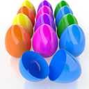 6 Inch Jumbo Fillable Easter Eggs, 12-Pack Colorful Bright Plastic Easter Eggs, Perfect for Easter Egg Hunt, Surprise Egg, Easter Hunt, Assorted Colors, 6" Giant Fillable Eggs (12-Pack)