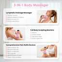 Lymphatic Drainage Massager, Anti Cellulite Massage Tool For Thigh & Belly Stretch Marks & Cellulite Reduction, Handheld Massage tools for Sciatica Nerve, Legs, Arms, Hip, Muscle, Low Back Pain Relief