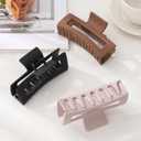 3Pcs Silicone Hair Clips Flexible Claw Clips for Women Cloud Clip Bendable Large Hair Claw Clip (5.12" Square - Khaki + Coffee + Black)