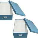 novelinks Photo Case 4" x 6" Photo Storage Box - 10 Inner Picture Storage Container (Sky Blue, 2 Pack)