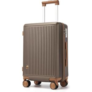 Hulsin Carry on Luggage with Spinner Wheels, 22x14x9 Airline Approved Carry-on Suitcase, Small Hardside Luggage with TSA Lock,Hard Shell Suitcase,Hard Case for Travel (Coffee, 20-Inch), 1-Piece