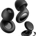 ESSAGER Ear Plugs for Sleeping Noise Cancelling, Reusable Silicone Earplugs for Sleep, Deep Focus, Travel, High-Fidelity Hearing Protection, 45-49dB Noise Reduction,Black