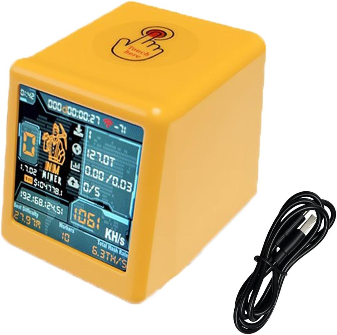 Bitcoin Miner,1.54 Inch Bitcoin Lottery Miner Nmminer with Esp32-D0 Chip，Esp32 Development Board Upgrade to 1060 Kh/S Computing Power Lucky Miner Module (yellow-1pc)