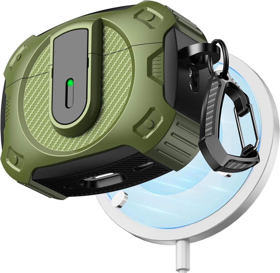 RFUNGUANGO for AirPods Pro 2nd Generation Protective case, 2024 New Space-Themed Protective case. Compatible with Airpods Pro 1/2 and, Works with MagSafe [Greener]