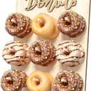 Donut Wall Display Stand, Wooden Doughnut Holder Display 9 Donuts, Donut Holder Board for Donut Grow Up Party, Birthday, Wedding, Baby Shower, Donut Party Decorations (Natural)