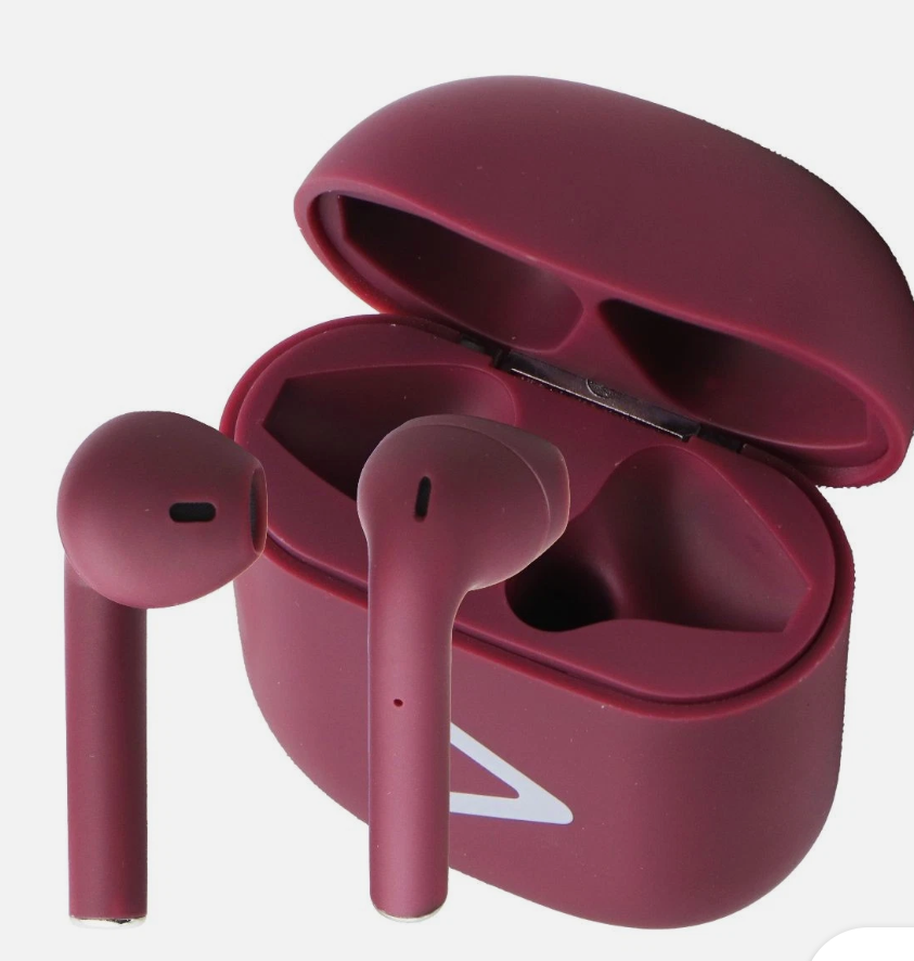 Acoustix AudioBuds+ True Wireless Bluetooth Earbuds with Charge Case - Burgundy
