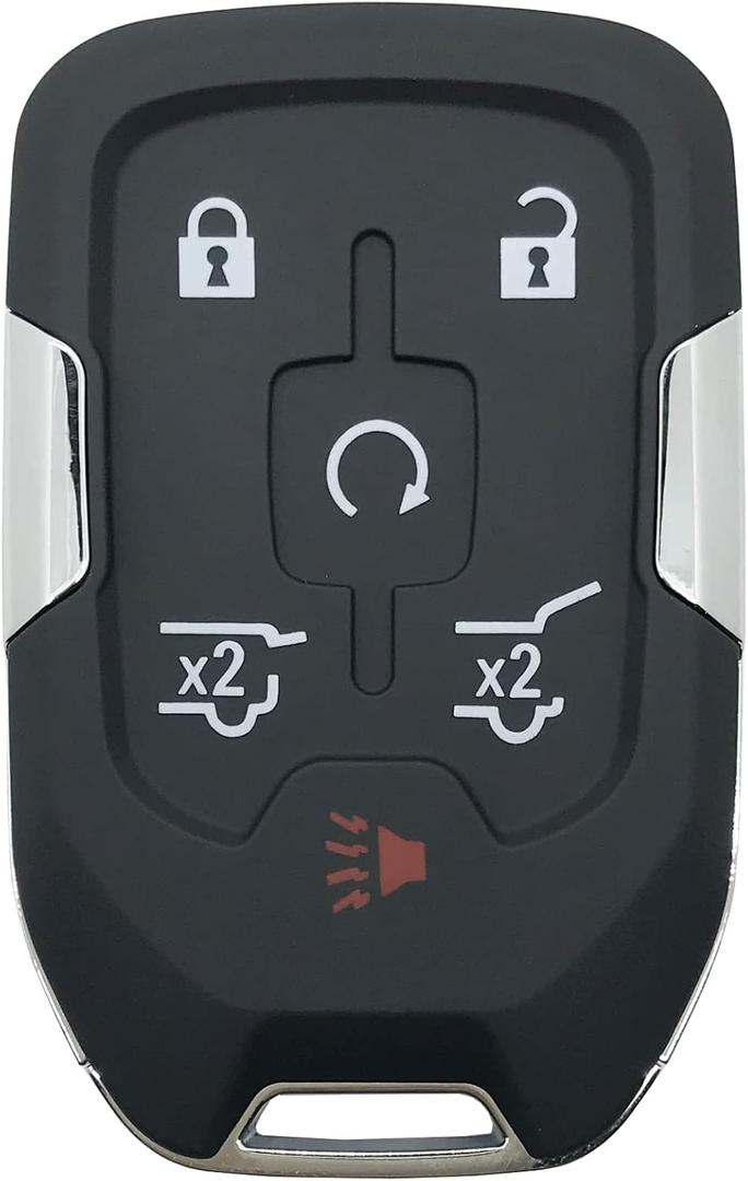 Replacement Key Fob Cover Case fit for Chevy Suburban Tahoe 2015 2016 2017 2018 2019 2020 GMC Yukon Keyless Entry Smart Remote Key Fob Shell (Black)