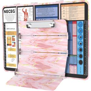 Nursing Clipboard Foldable, Nursing Medical Edition Cheat Sheets Aluminum 4 Layers Nurse Foldable Clipboard, Nursing Pocket Size Pen Clip Pocket Clipboard for Nurses Students School and Doctors