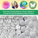 100 Sets 75mm/3" Button Maker Supplies, Complete DIY Supplies for Custom Buttons & Badges, Metal Covers, Metal Backs& Clear Film for Button Maker Machine, Pin Maker, Badge Button Press