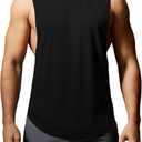 5 x GYM REVOLUTION Men's 5 Pack Workout Fitness Tank Tops Muscle Gym Sleeveless Shirts (Green, M)