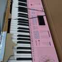 Vangoa VGK610 Piano Keyboard, 61 Mini Keys Portable Music Keyboard for Beginners with Microphone, 3 Teaching Modes, 350 Tones, 350 Rhythms, 30 Demos, Pink