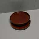 Ceramic Plant Saucer 7 Inch, 2 Pack Round Plant Trays for Indoors/Outdoors, Flower Pot Saucers for Holding Water Drips and Soil, Ceramic Drainage Tray for Plant Pot (Brown)