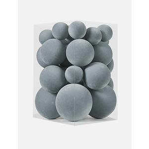 Velvet Christmas Ball Ornaments Flocked Shatterproof Christmas Tree Decorations Plastic Xmas Decorative Hanging Ornaments for Xmas Holiday Home Decor,3 Sizes(Gray Blue) Quantity Unknown