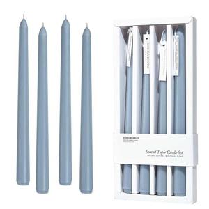 Taper Candles 10'' Dusty Blue Non Toxic Candle Sticks Set of 4 | Mild Vanilla Scented Natural Soy Wax Candlesticks for Home Decorations, Tapered Candles for Mantles,Wedding, House Warming Gifts