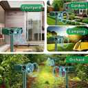 2 Pack Solar Animal Repeller with Motion Detection Ultrasonic Outdoor Deer Repellent Device for Patio Garden Yard Waterproof Animal Repellent Deterrent to Repel Cat Squirrel Rabbit Dog Raccoon Skunk