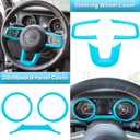 23PCS Full Set Interior Decoration Trim Kit for Jeep Wrangler JL JLU Gladiator JT 2018-2023 Steering Wheel Door Handle Air Conditioning Vent Cup Holder Reading Light Headlight Gear Cover (Light Blue)