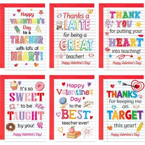 ceiba tree Valentine's Day Cards for Teachers Colorful Happy Valentine's Day Greeting Cards with Red Envelopes for Teachers from Students Thank You Appreciation Gifts