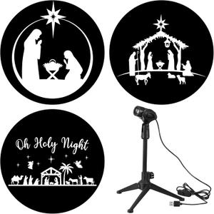 Relaxweex 2025 Christmas Nativity Scene Projector Lights for Outdoor Indoor Decoration Xmas Joy Jesus Christian Holiday Hologram Projectors Lights for Home Wall Windows Garage Doors Decor