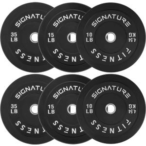 Fitvids 2" Olympic Bumper Plate Weight Plates with Steel Hub, 120-Pound Set, 2x 10LB, 2x 15LB, 2x 35LB