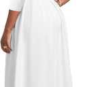 Xinlees Womens Casual Formal Fit and Flare Church Wedding Guest Work Dresses (White, XXL)