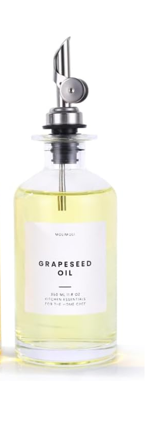 Molimoli Glass Oil Dispenser Bottle for Kitchen, Weighted Pourer, Olive Oil Cruet | 350ml, Set of 1