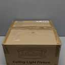 Black Flush Mount Ceiling Light Fixture, Farmhouse Light Fixture with Seeded Glass Lampshade, 2-Light Industrial Close to Ceiling Lighting for Hallway, Kitchen, Entryway, Foyer(Bulb Not Included)