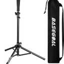 Batting Tee Baseball Tee,Softball Travel Portable Tee Tripod Stand Rubber Tee for Batting Training Practice with Carrying Bag