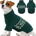 Kuoser Small Dog Sweater, Christmas Clothes, Pullover Puppy Knitwear Apparel for Small Dogs Boy Girl Yorkie Chihuahua, Green XS (XS (Chest: 11.8'' / 30cm))