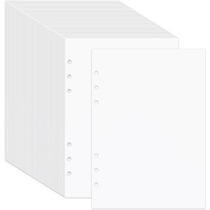 60 Sheets A5 6-Ring Blank Release Paper Binder Refill for Collecting Sticker Reusable Sticker Paper Pages Binder Insert Sheet for 6 Hole Stickers Organizer Binder Album Storage Book
