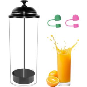 13.6 Inch Plastic Straw Dispenser, Drinking Straw Organizer Container with Stainless Steel Lid, Acrylic Plastic Straw Holder for Standard Size Drinking Straws