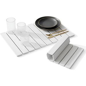 Large Stone Dish Drying Mat for Kitchen Counter, 24"16" Foldable, Quick Drying Absorbent Stone Mat, Super Absorbent, Non-Slip Drying Pad for Dishes, Cups, Water Bottle, Bathroom - White