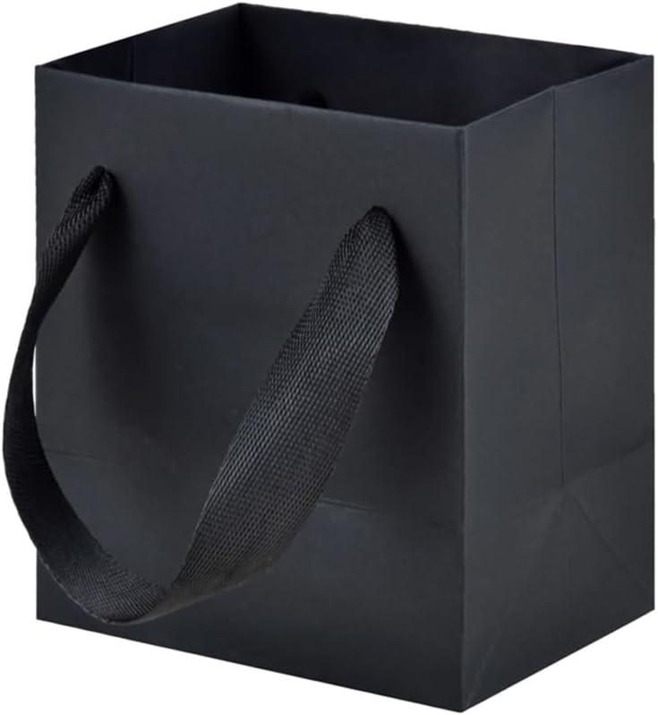 Aosric 30 Pack 4x2.8x4.5 Black Gift Bags  Small Sturdy & Reusable Premium Gift Bags for Jewelry, Candles, Candy, Cosmetics, Boutique Gift, Party Favors, Weddings, Birthdays, Christmas and Holidays