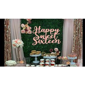 Sixteen Happy Birthday Sign for Backdrop,Happy 16th Birthday Wall Decor,Sweet Sixteen Birthday Decorations for Girls 16th Birthday Sign Photo Booth Props Decor
