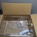 Large Hamster Cage, Crystal Clear Acrylic Hamster Cage with Stand, 24.4''L*18.1''W*15.8''H Pet Mouse Cage for Pet Mice, Crystal Mouse Habitat, Hamster Enclosure with Modular Platform, Hamster Starter Kit